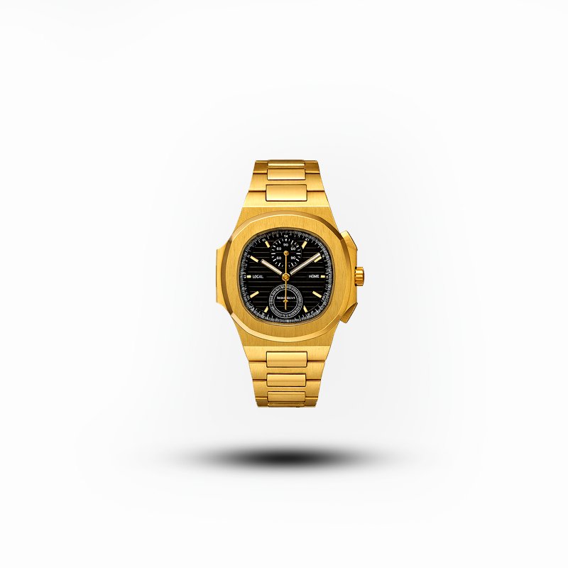 Patek Philippe Gold Automatic Watch – Black Dial Luxury Edition